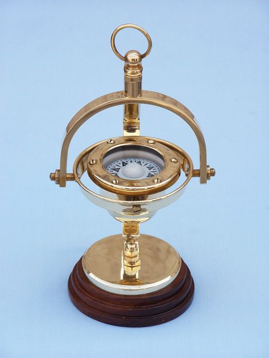 Solid Brass Hanging Compass 8"