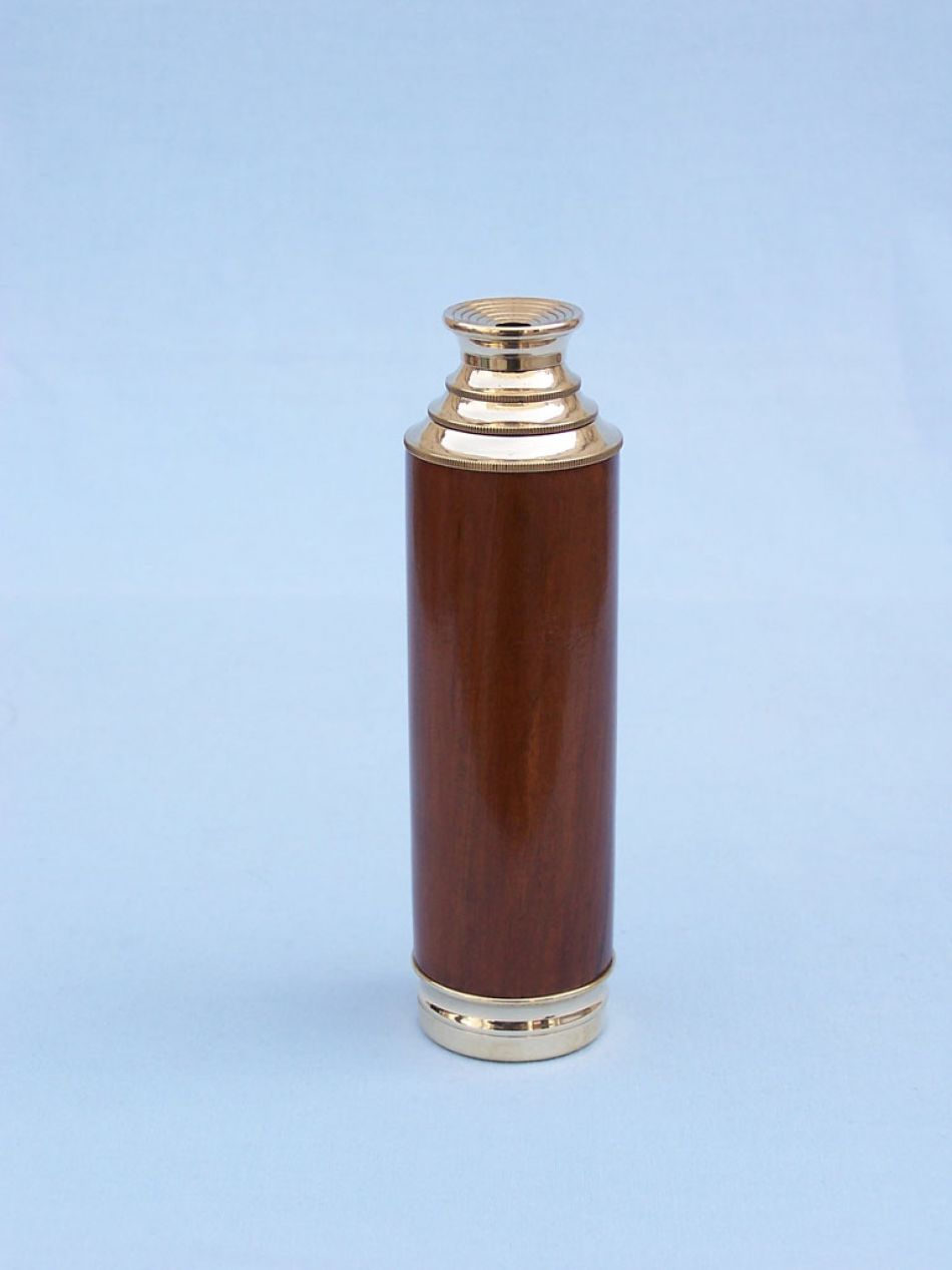 Deluxe Class Solid Brass Captain's Spyglass Telescope 15" w/ Rosewood Box