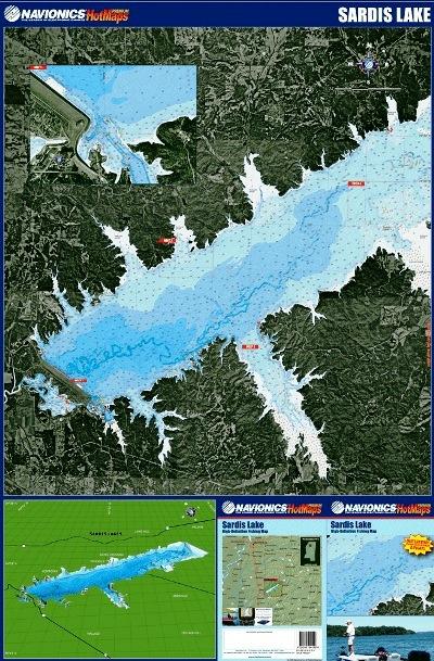 (MS) Sardis Lake fishing map