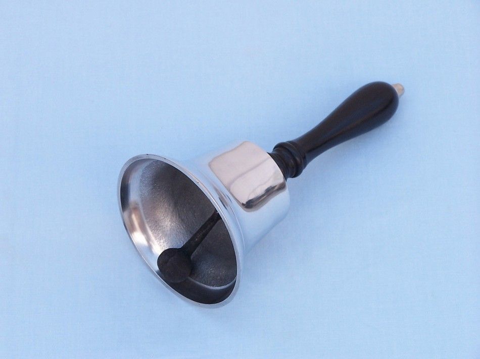 Chrome Handbell with Black Handle 8"