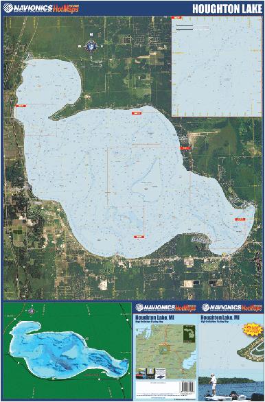 (MI) Houghton Lake fishing map