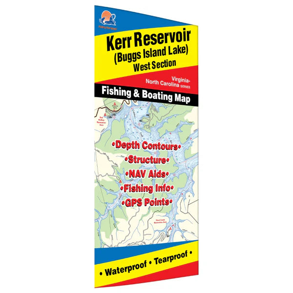 Kerr Reservoir (Buggs Island-West - VA/NC) Fishing Map-A464