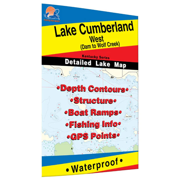 Lake Cumberland-West (Dam to Wolf Creek) fishing map-L444