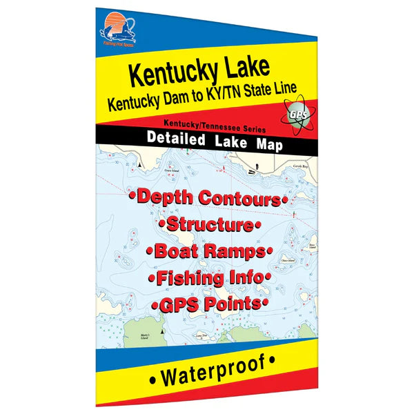 Kentucky Lake-North (Kentucky Dam to KY/TN Line) Fishing Map-L120