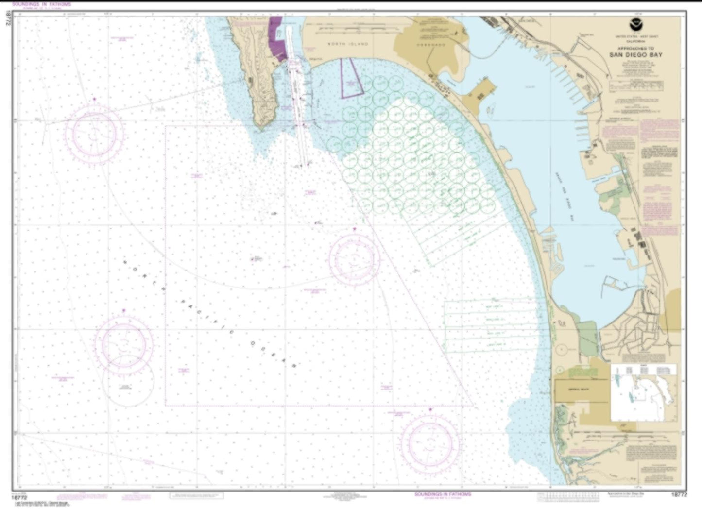 Approaches to San Diego Bay (18772-48) by NOAA Nautical Chart