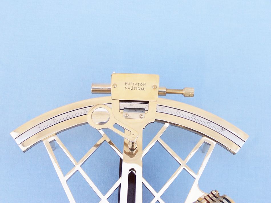 Admiral's Brass Sextant with Rosewood Box 12"