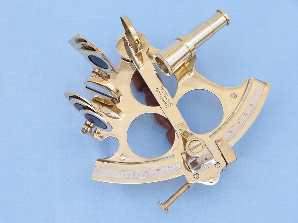 Captain's Brass Sextant with Rosewood Box 8"