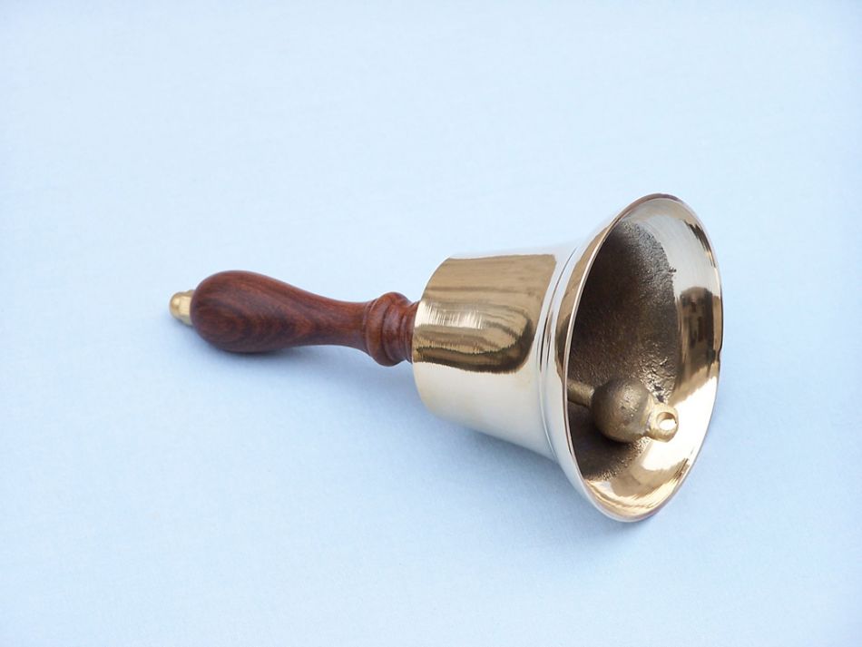 Brass Plated Hand Bell 9"