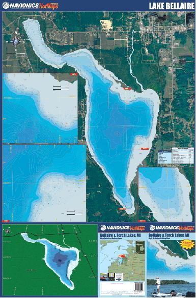 (MI) Bellaire and Torch Lakes fishing map set