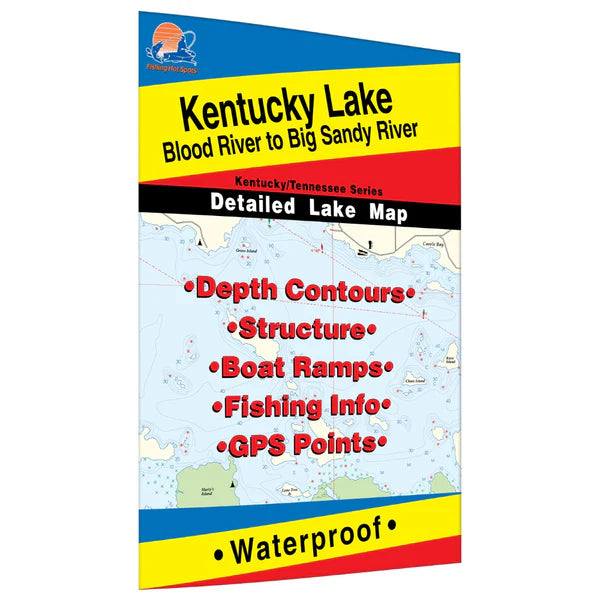 Kentucky Lake-Central (Blood River to Big Sandy - TN/KY) Fishing Map-L121