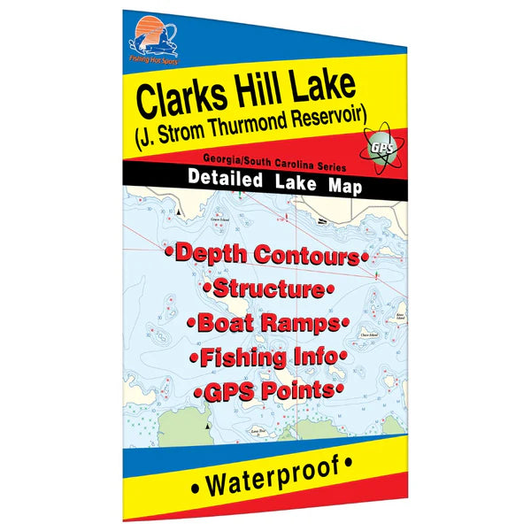 Clarks Hill Lake (J. Strom Thurmond - GA/SC) Fishing Map-L650