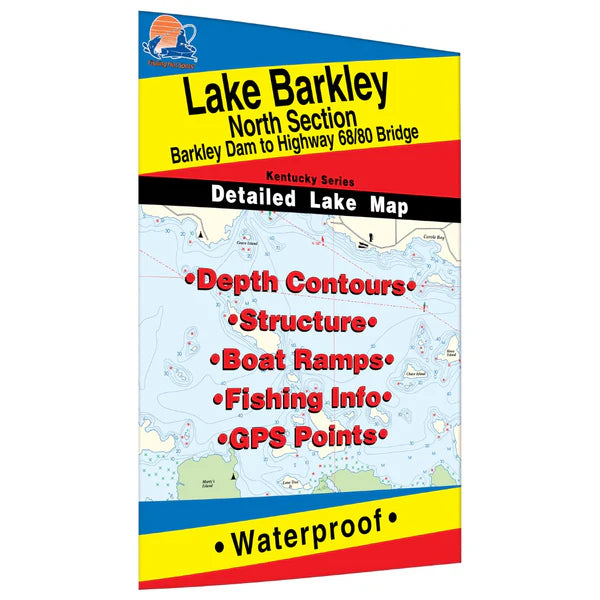 Lake Barkley North Fishing Map (Barkley Dam to Hwy 68/80 Bridge - KY)-L112
