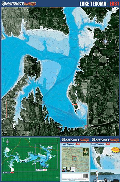 Lake Texoma (Texas) fishing map - East and West sheets