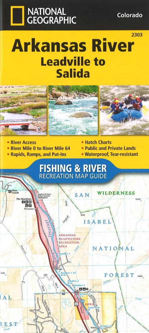 Arkansas River : Leadville to Salida Fishing Map