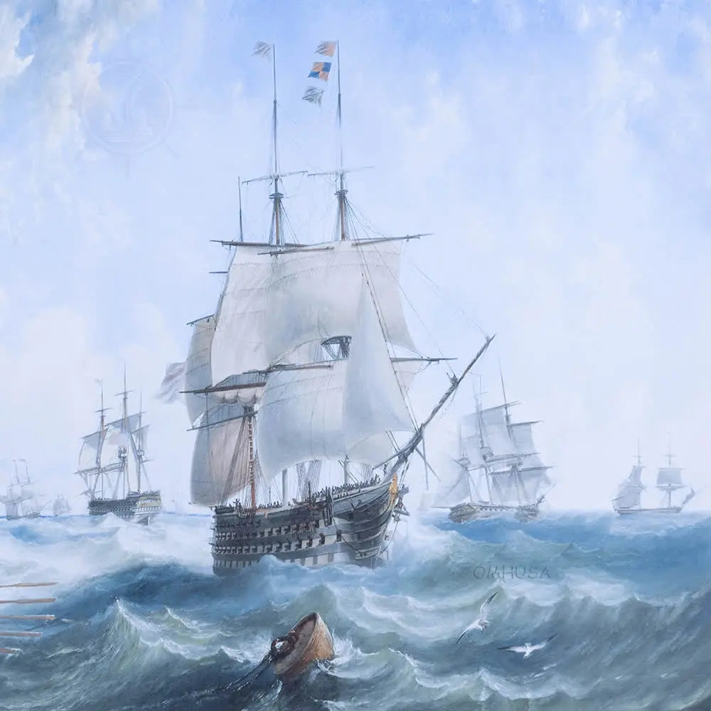 The Channel fleet in heavy weather - Canvas Print