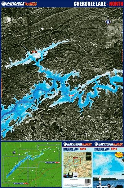 (TN) Cherokee Lake fishing map South
