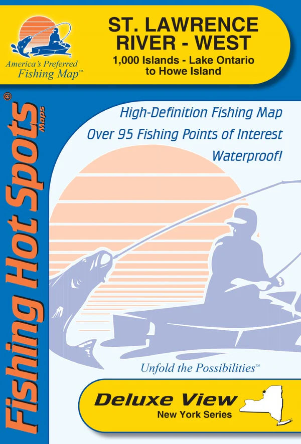 St Lawrence River - West (1000 Islands-Lk Ontario to Howe Island) Fishing Map-S277