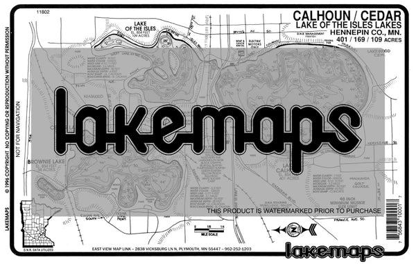 Hennepin County, MN - CALHOUN / Cedar / Lk. of Isles - Lakemap - 11802