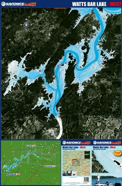 (TN) Watts Bar Lake fishing map set. 3 sheets.