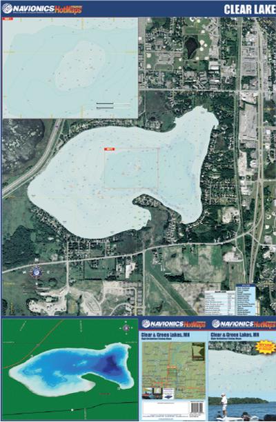(MN) Clear & Green Lakes fishing map