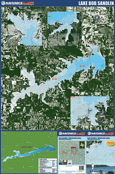 (TX) Lake Bob Sandlin & Lake Monticello fishing map