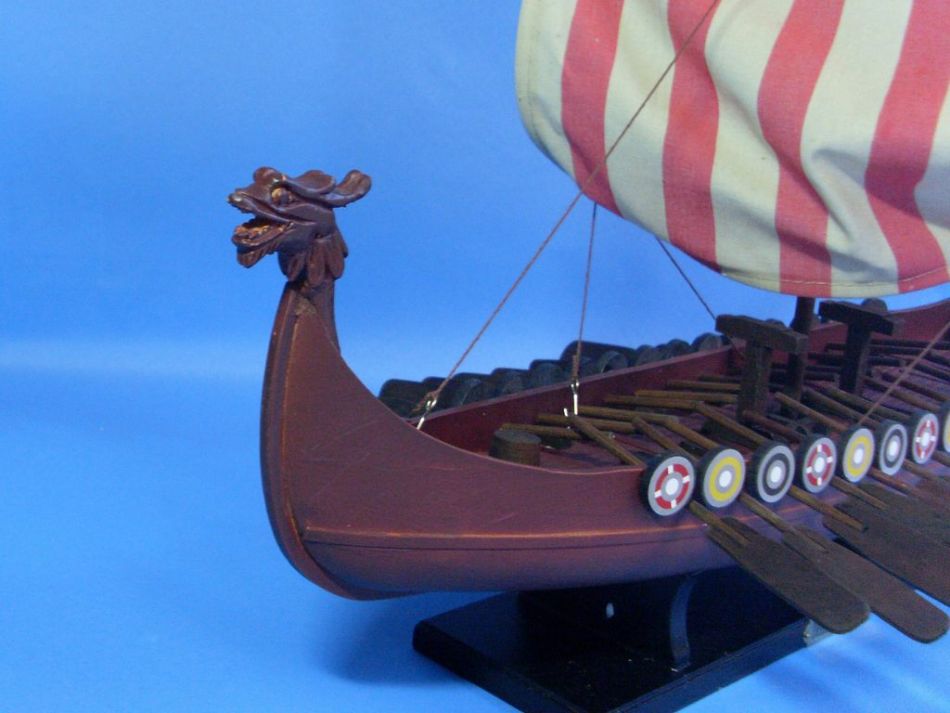 Wooden Viking Drakkar Model Boat 24"