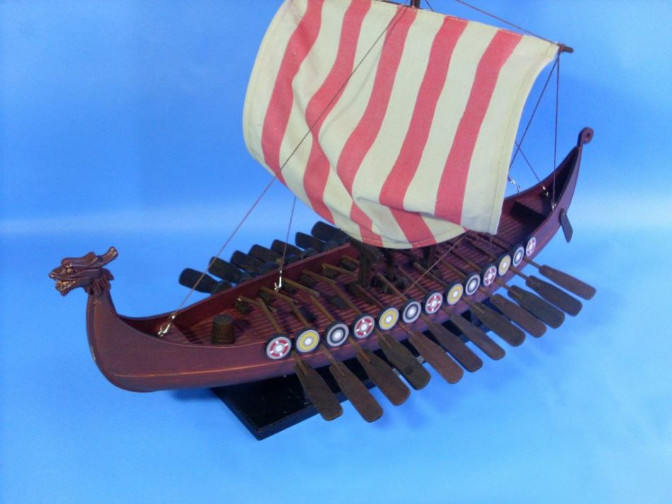 Wooden Viking Drakkar Model Boat 24"