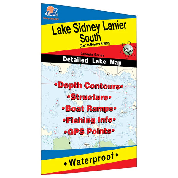 Lake Sidney Lanier South Fishing Map (Dam to Browns Bridge)-L391