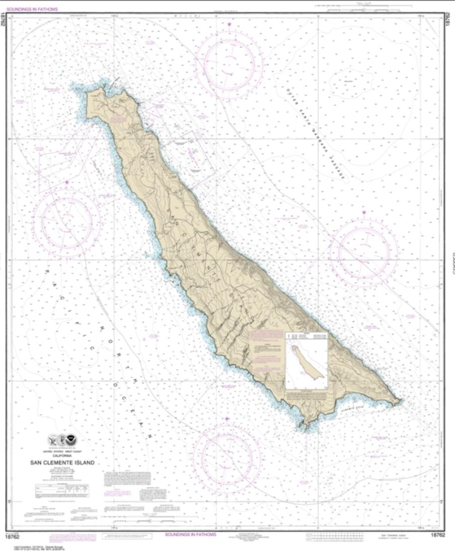 San Clemente Island (18762-16) by NOAA Nautical Chart