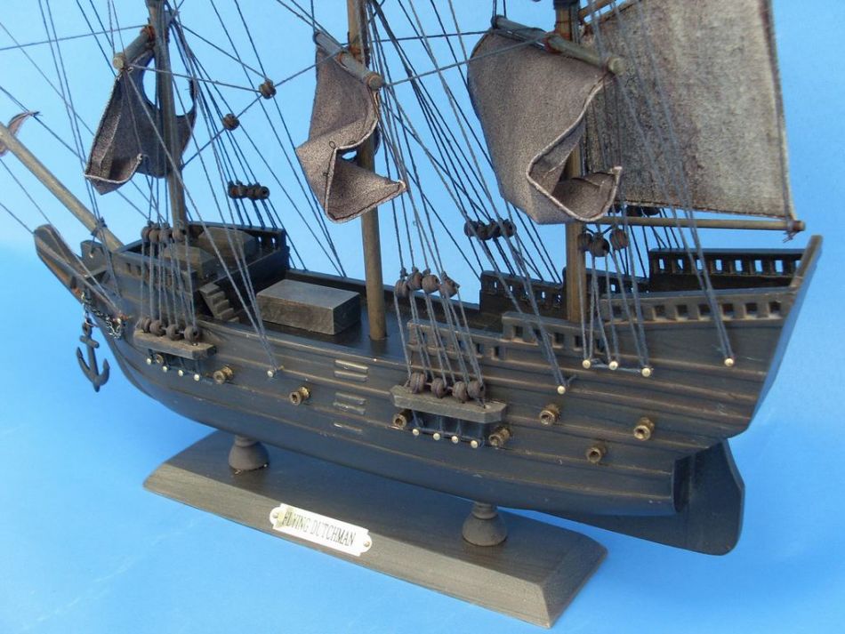 Wooden Flying Dutchman Model Pirate Ship 20"