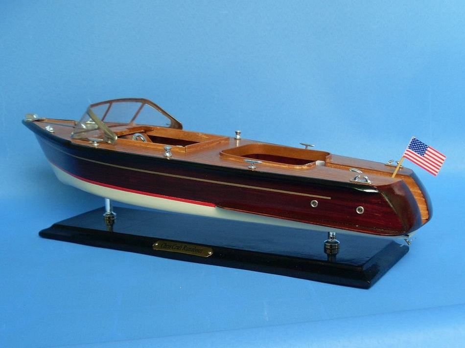 Wooden Chris Craft Runabout Model Speedboat 20"