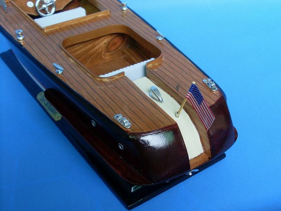 Wooden Chris Craft Runabout Model Speedboat 20"