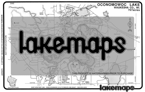 Waukesha County, WI - OCONOMOWOC - Lakemap - 23405