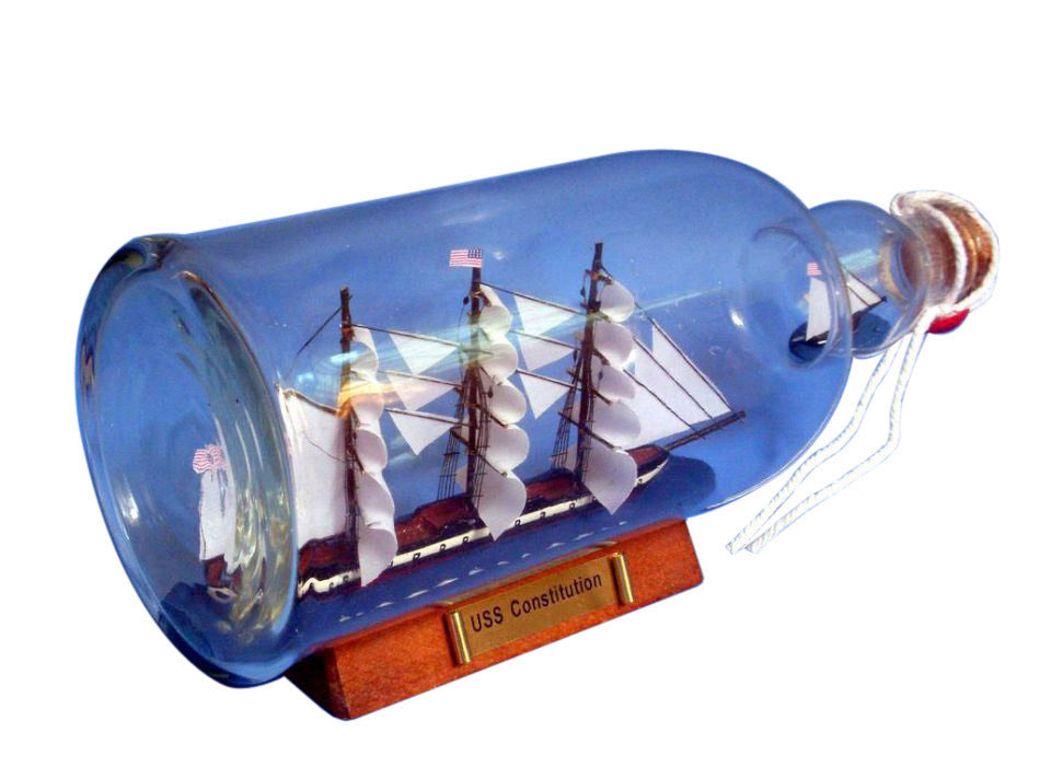 USS Constitution Model Ship in a Glass Bottle 11"