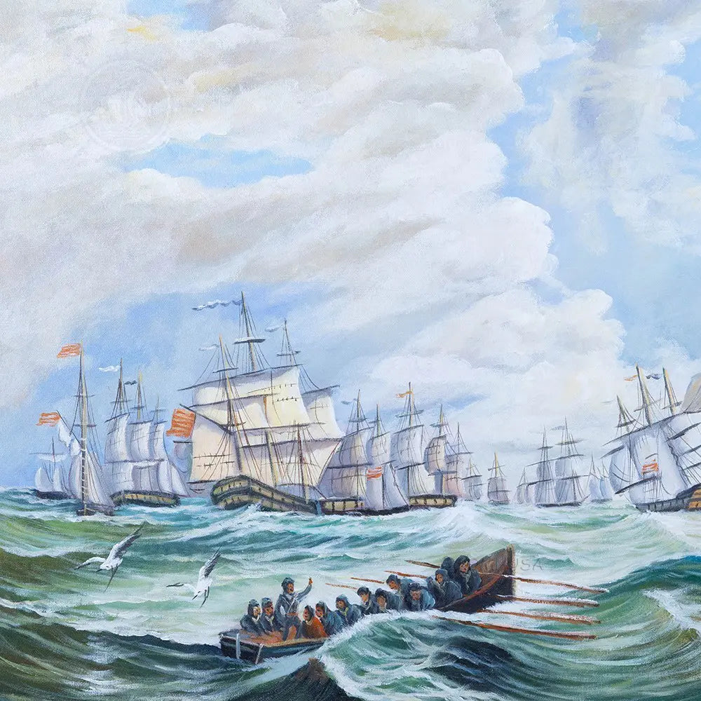 The Channel fleet in heavy weather - Canvas Painting