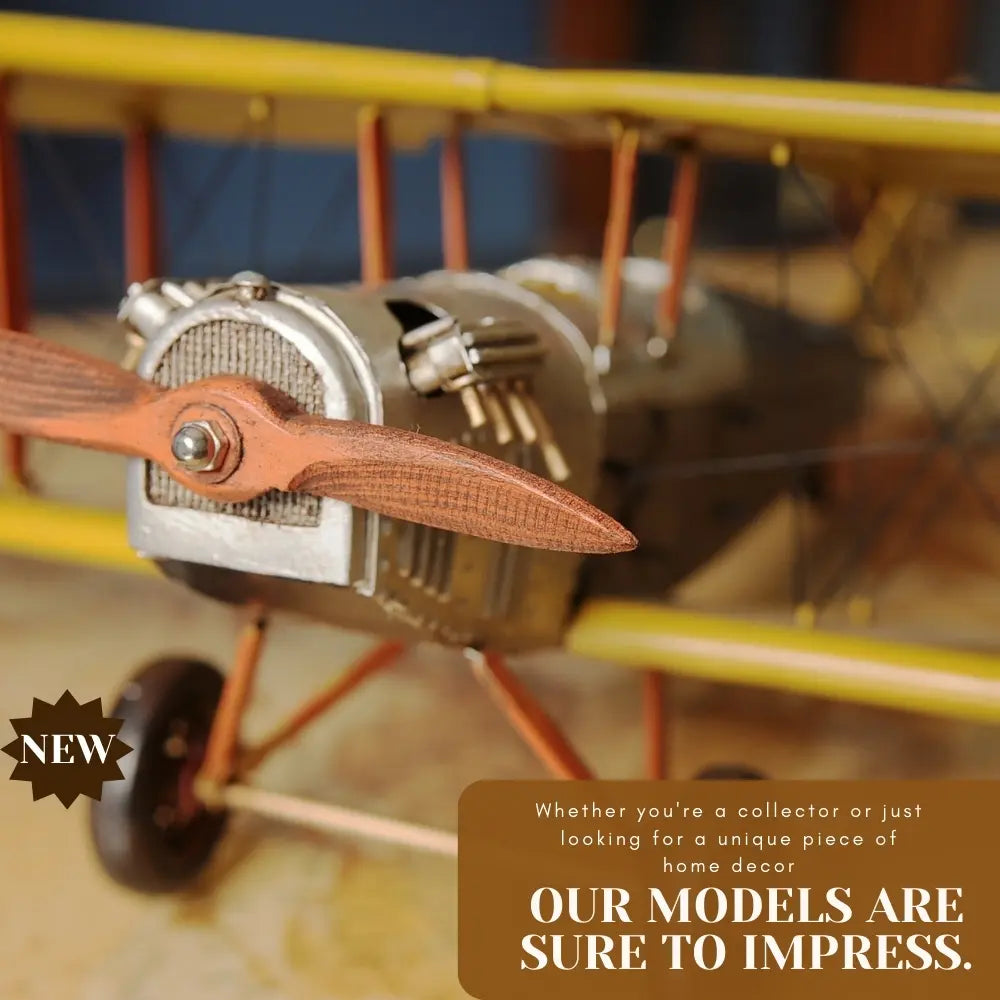 Yellow Curtis Jenny Plane 1:18 Model Plane