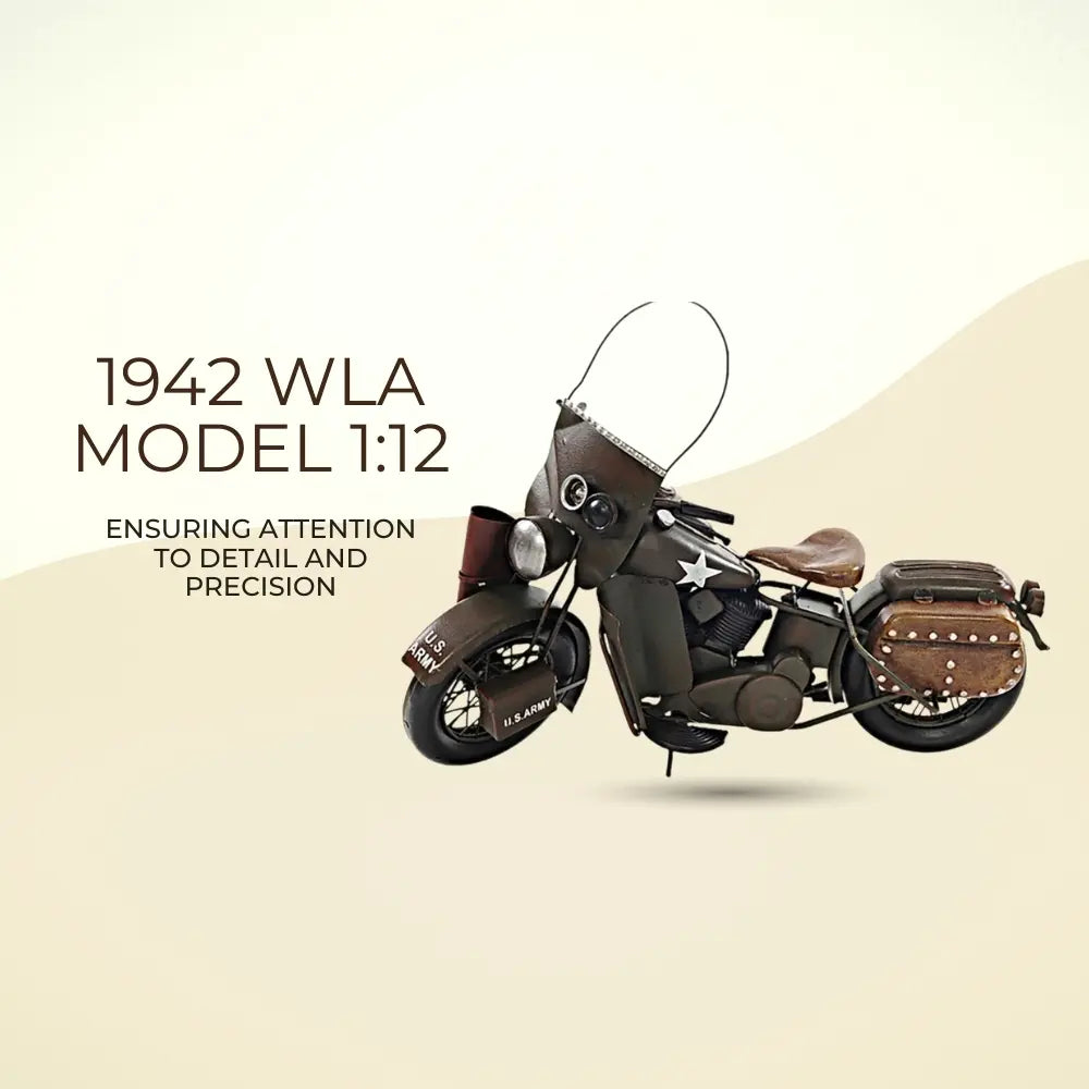1942 WLA Model 1:12 Harley-Davidson Motorcycle Model