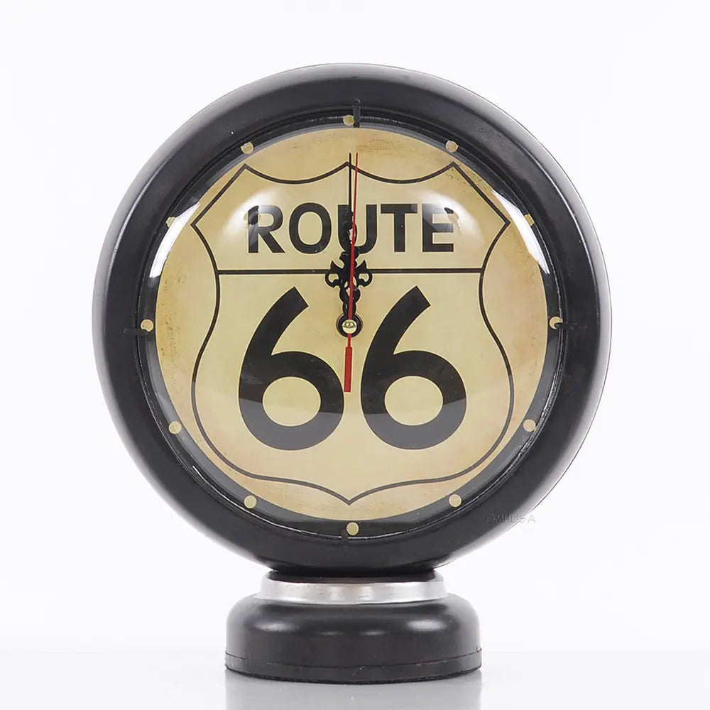 Black Gasoline 66 Gas Pump Clock