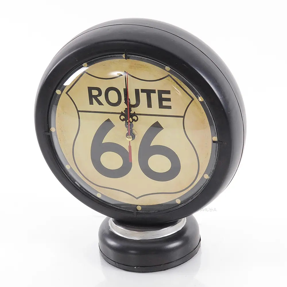 Black Gasoline 66 Gas Pump Clock