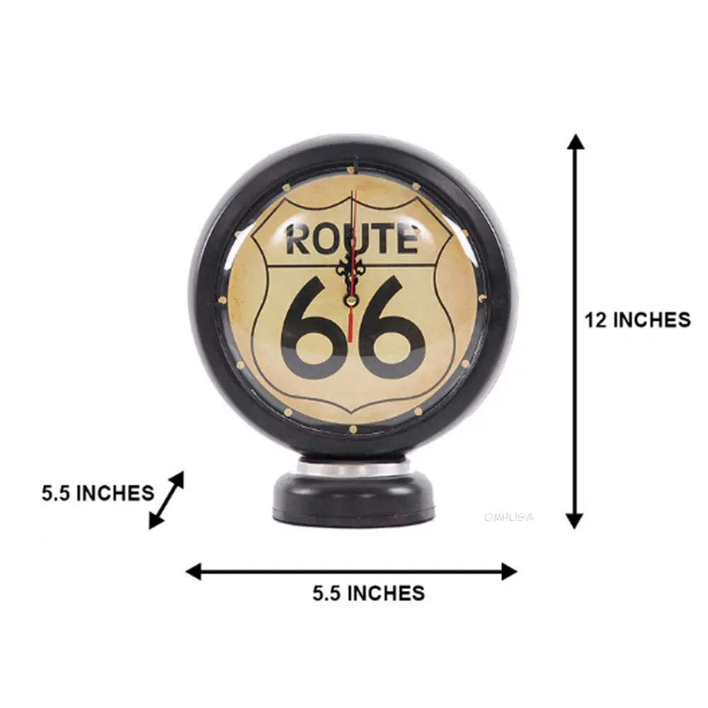 Black Gasoline 66 Gas Pump Clock