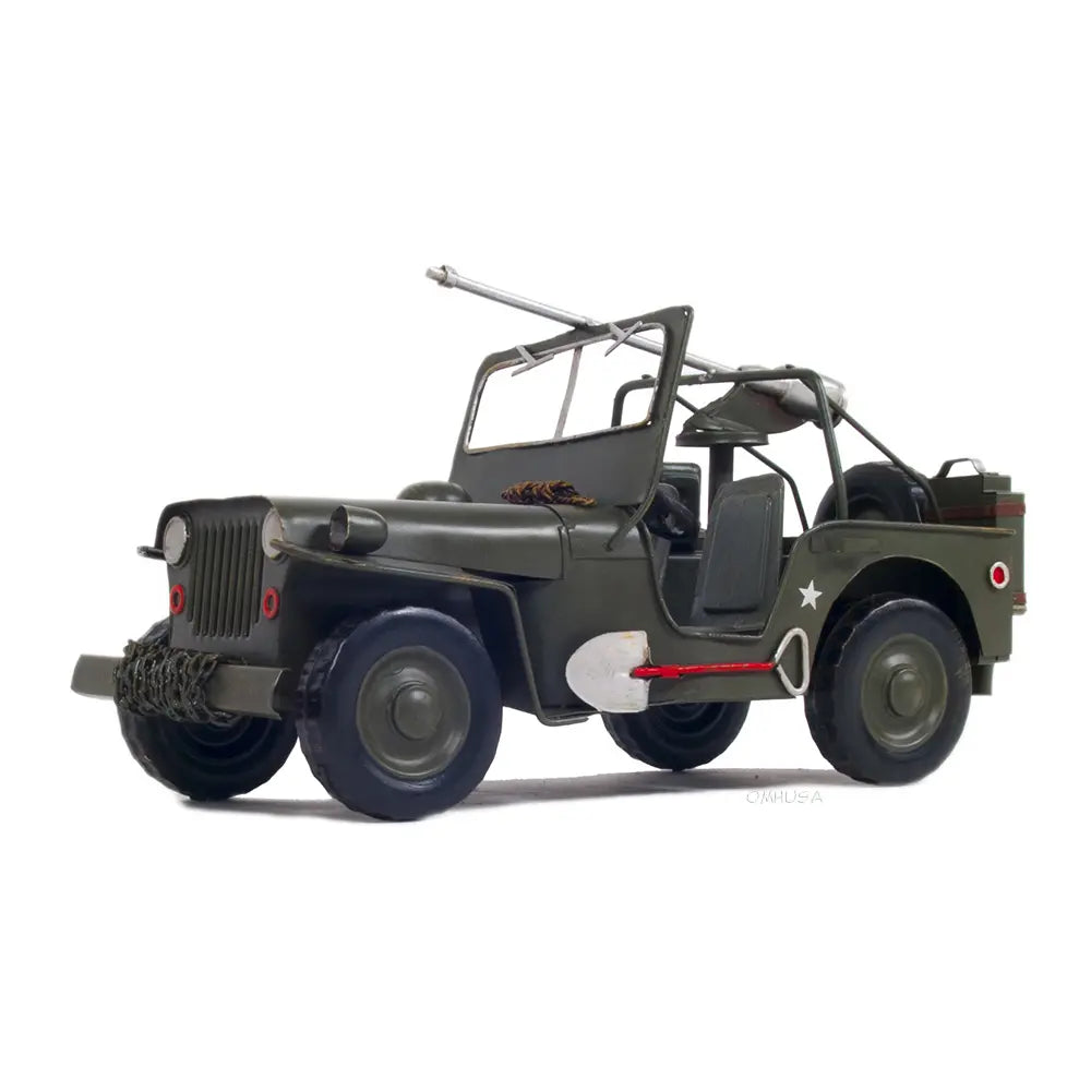 Model 1941 Willys MB Overland Jeep Green Metal Handmade