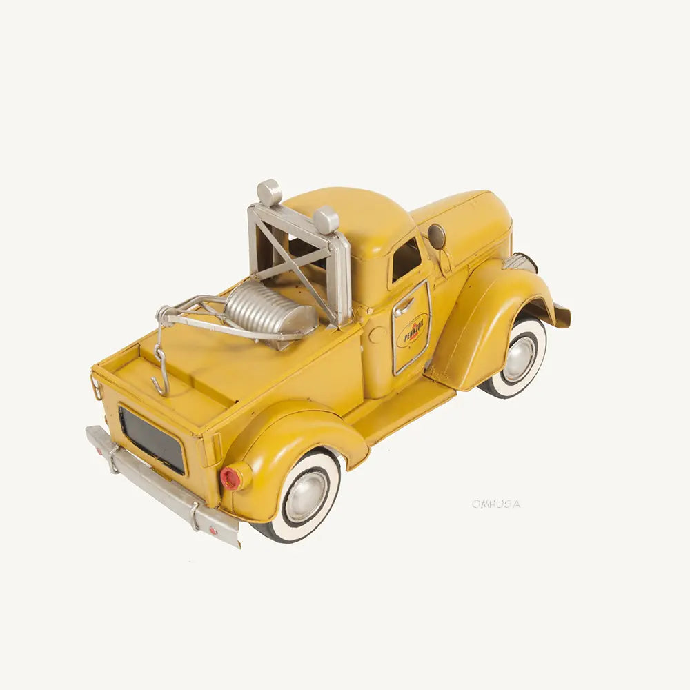 1926 Pennzoil Tow Truck Yellow Metal Handmade Model Truck