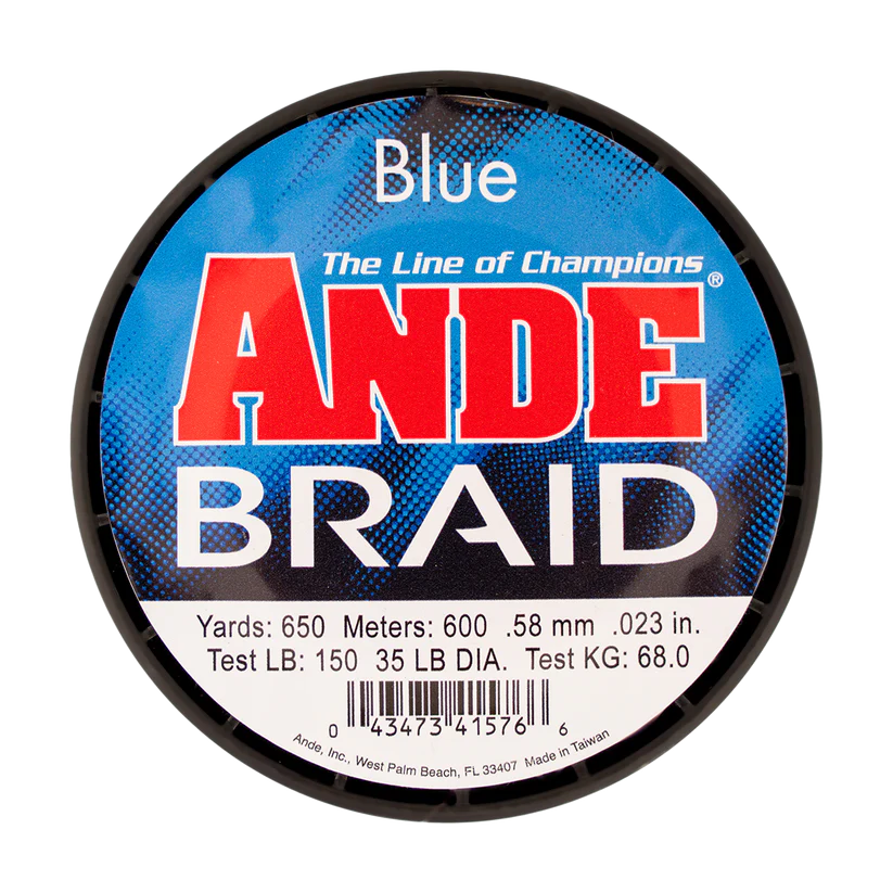 Ande Blue Braid 650 Yds 10lb-150lb Test