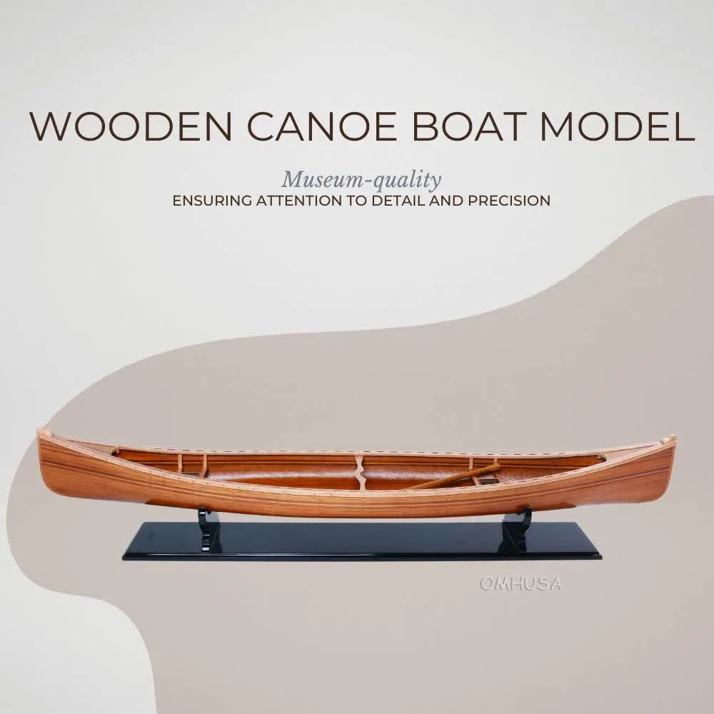 Wooden Canoe Boat Model-B077