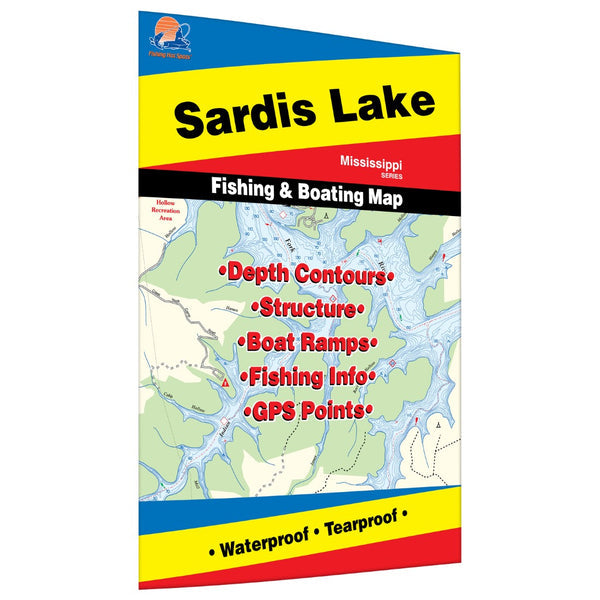 Sardis Lake Fishing Map-A270