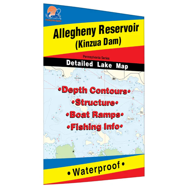 Allegheny Reservoir (Kinzua - PA/NY) Fishing Map-A369