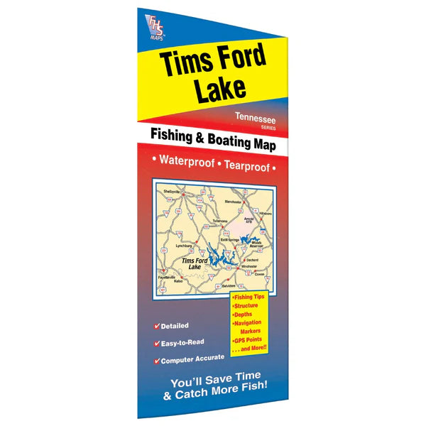 Tims Ford Lake Fishing Map-A410