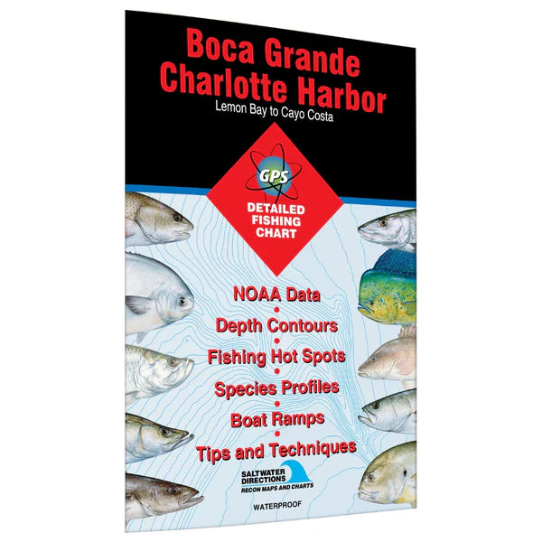 Boca Grande/Charlotte Harbor Lemon Bay to Cayo Costa Fishing Map-FL0114