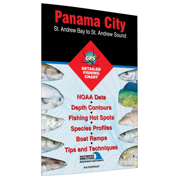 Panama City St Andrew Bay to St Andrew Sound Fishing Map-FL0136