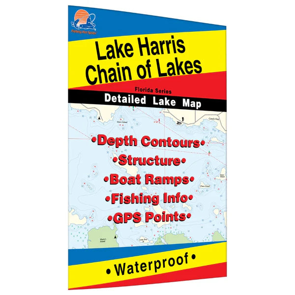 Harris Chain of Lakes Fishing Map-L263